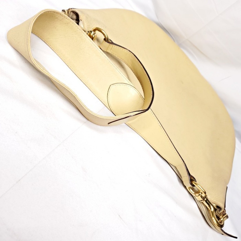 GUCCI Leather Hobo Bag Yellow Beige - Picture 6 of 10